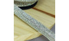 Tubo de Strass Meia Cana, 15mm, Cristal/Branco
