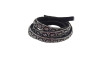 Tubo de Strass Meia Cana, 10mm, Preto/Cristal