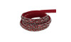Tubo de Strass Meia Cana, 10mm, Vermelho/Cristal