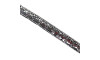 Tubo de Strass Meia Cana, 10mm, Preto/Cristal