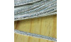 Tubo de Strass Meia Cana, 06mm, Quadradinhos, Branco/Cristal