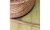 Tubo de Strass Meia Cana, 06mm, Quadradinhos, Bege/Rose Gold