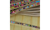 Tubo de Strass Meia Cana, 06mm, Quadradinhos, Bege/Colorido