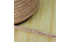 Tubo de Strass Meia Cana, 06mm, Quadradinhos e Losangos, Bege/Rose Gold