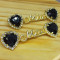 Cabedal Mãe, Coração com Strass, Banhado, Rebite