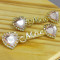 Cabedal Mãe, Coração com Strass, Banhado, Rebite