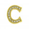 Piercing de Rebite, Letras com Strass, Ouro, Cristal