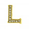 Piercing de Rebite, Letras com Strass, Ouro, Cristal