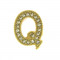 Piercing de Rebite, Letras com Strass, Ouro, Cristal